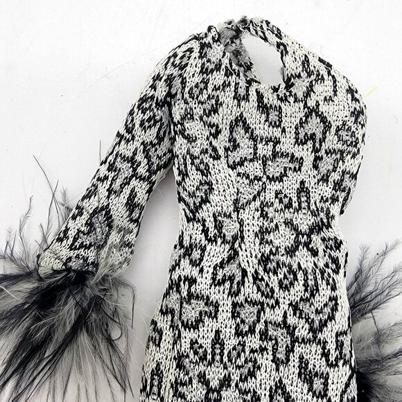 RARE Vintage 1976 Cher Doll Dress Bob Mackie Frosted Feathers Mego Outfit 70s - Picture 3 of 8